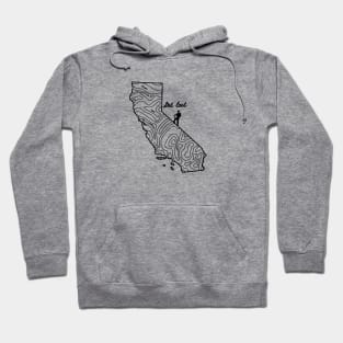 Get Lost Hiking Topographic Art Hike California State Map Hoodie